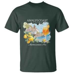 Amalfi Coast Italy Travel T Shirt La Vita E Bella Lemon Travel Souvenir TS11 Dark Forest Green Print Your Wear