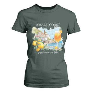 Amalfi Coast Italy Travel T Shirt For Women La Vita E Bella Lemon Travel Souvenir TS11 Dark Forest Green Print Your Wear