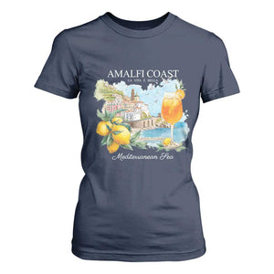 Amalfi Coast Italy Travel T Shirt For Women La Vita E Bella Lemon Travel Souvenir TS11 Navy Print Your Wear
