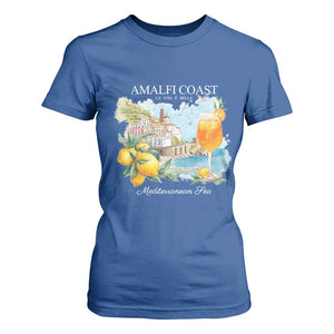 Amalfi Coast Italy Travel T Shirt For Women La Vita E Bella Lemon Travel Souvenir TS11 Royal Blue Print Your Wear