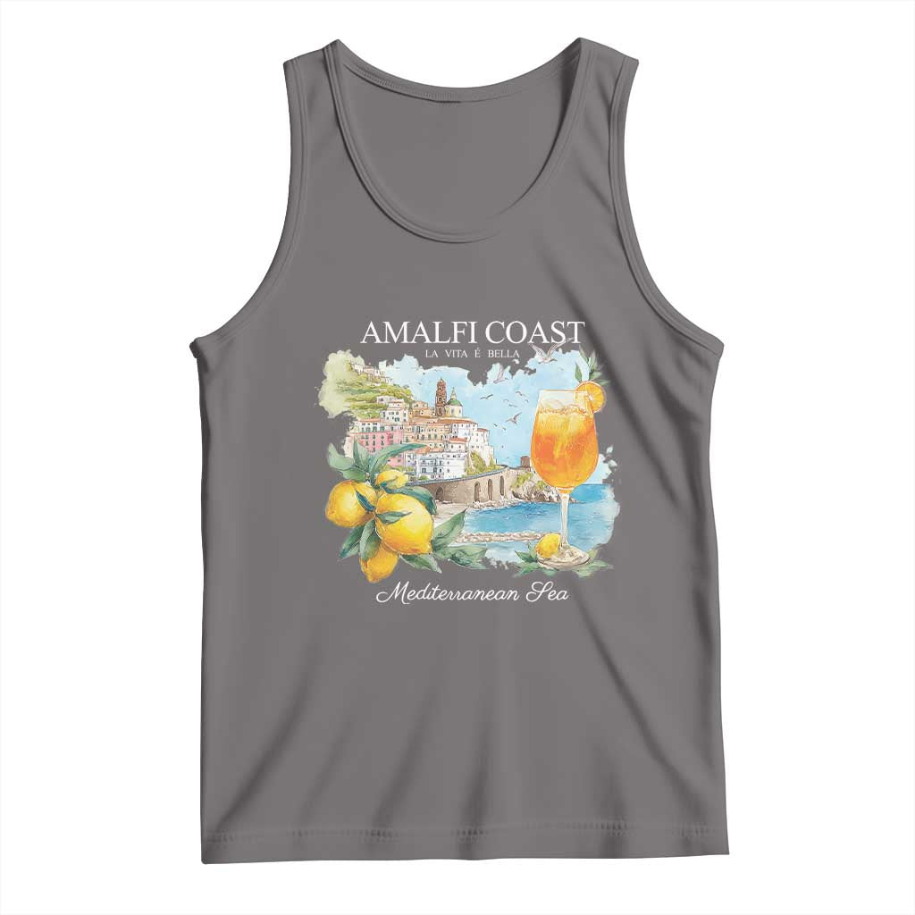 Amalfi Coast Italy Travel Tank Top La Vita E Bella Lemon Travel Souvenir TS11 Deep Heather Print Your Wear