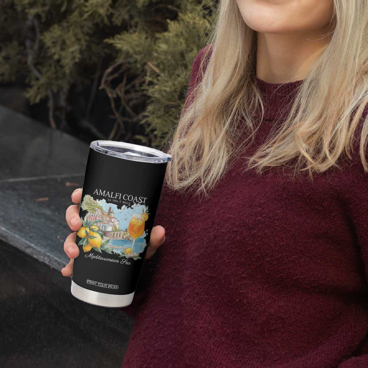 Amalfi Coast Italy Travel Tumbler Cup La Vita E Bella Lemon Travel Souvenir TS11 Print Your Wear