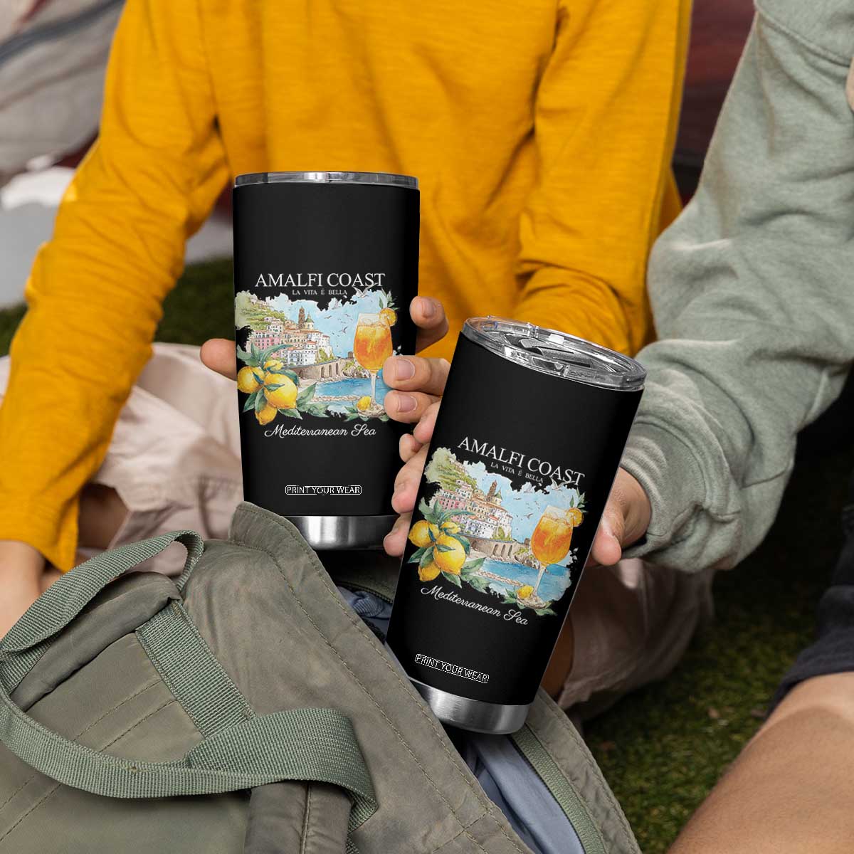 Amalfi Coast Italy Travel Tumbler Cup La Vita E Bella Lemon Travel Souvenir TS11 Print Your Wear