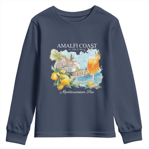 Amalfi Coast Italy Travel Youth Sweatshirt La Vita E Bella Lemon Travel Souvenir TS11 Navy Print Your Wear