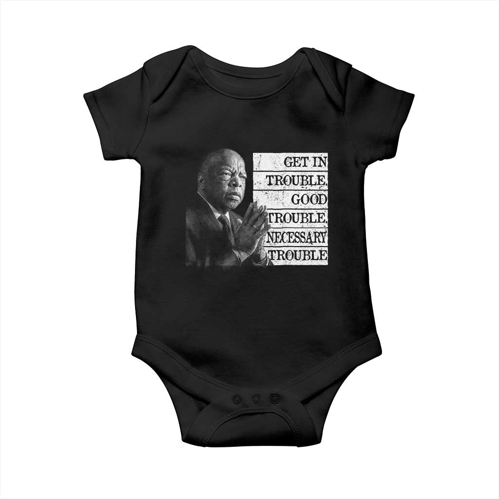 John Lewis Baby Onesie Get In Good Necessary Trouble Social Justice TS11 Black Print Your Wear