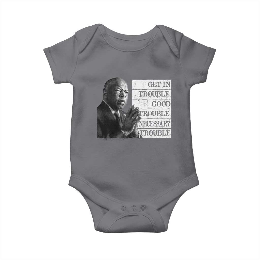 John Lewis Baby Onesie Get In Good Necessary Trouble Social Justice TS11 Charcoal Print Your Wear