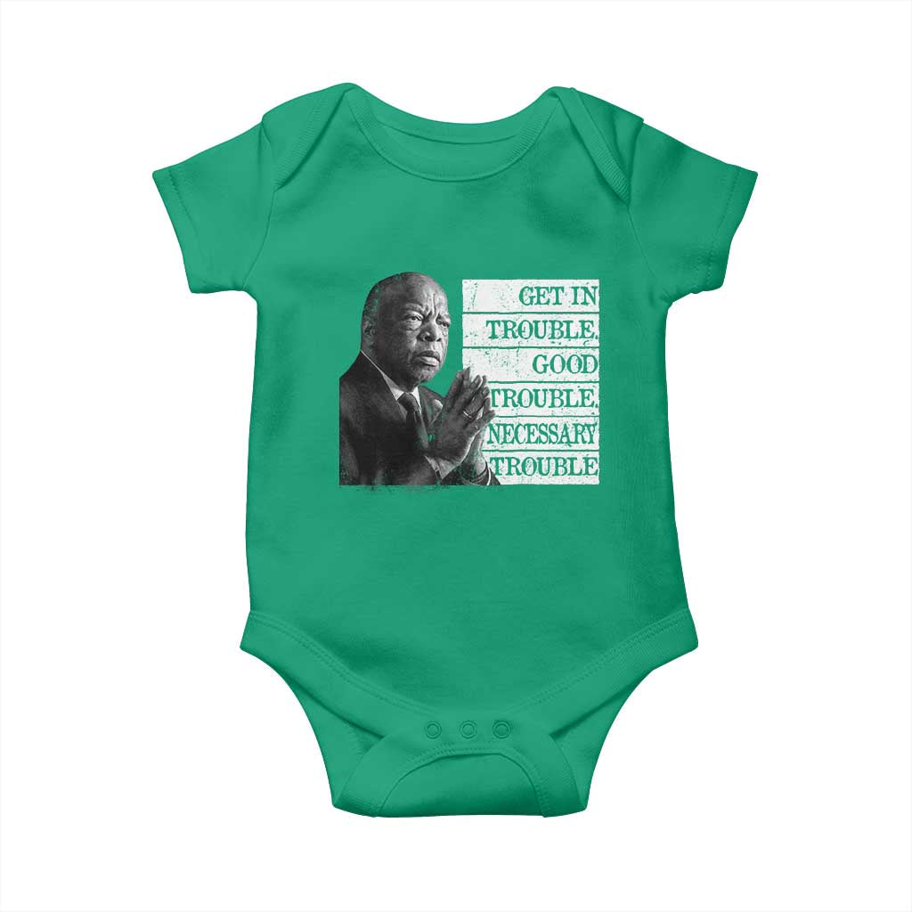 John Lewis Baby Onesie Get In Good Necessary Trouble Social Justice TS11 Irish Green Print Your Wear