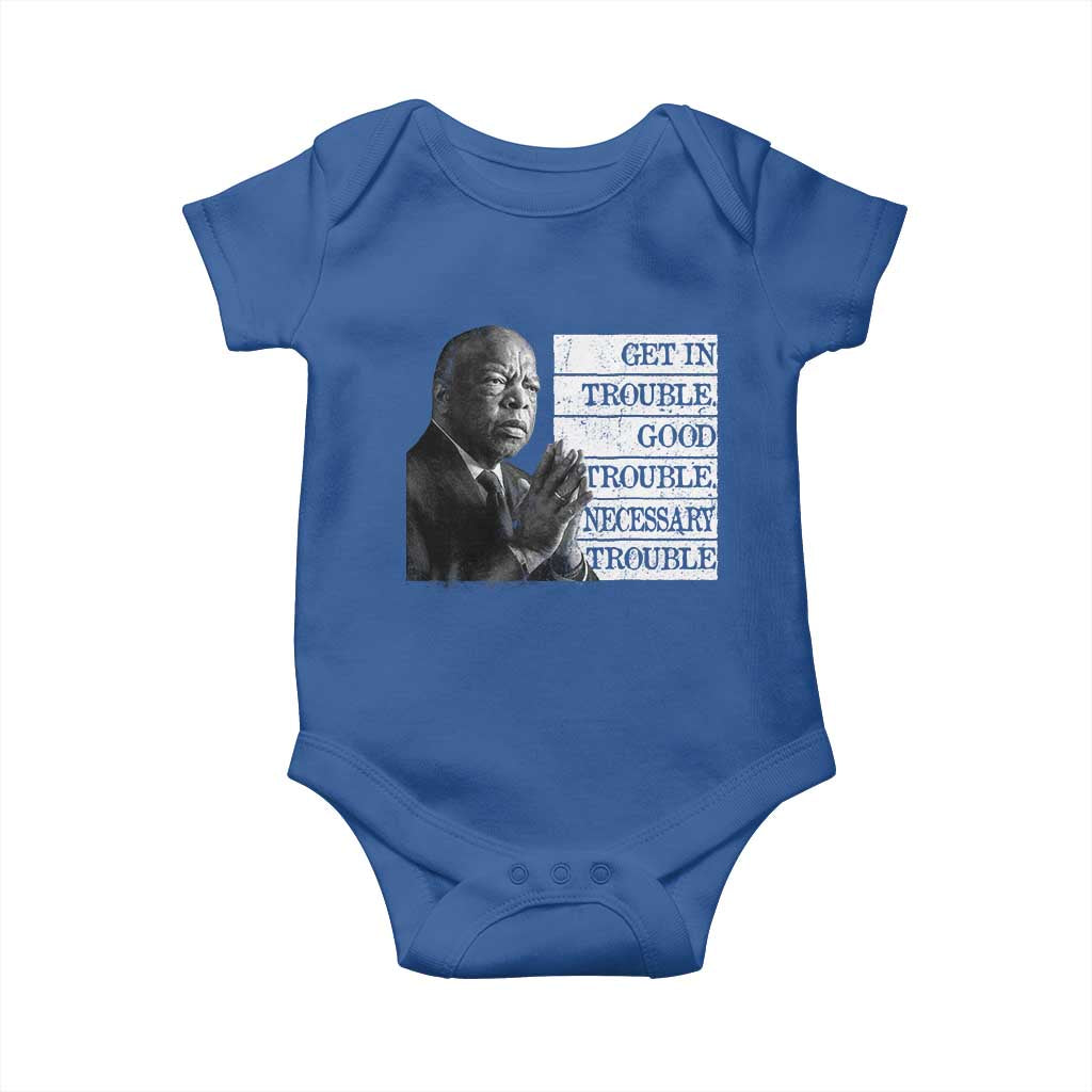 John Lewis Baby Onesie Get In Good Necessary Trouble Social Justice TS11 Royal Blue Print Your Wear