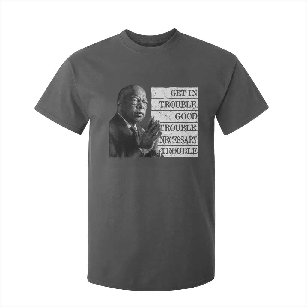 John Lewis T Shirt For Kid Get In Good Necessary Trouble Social Justice TS11 Dark Heather Print Your Wear