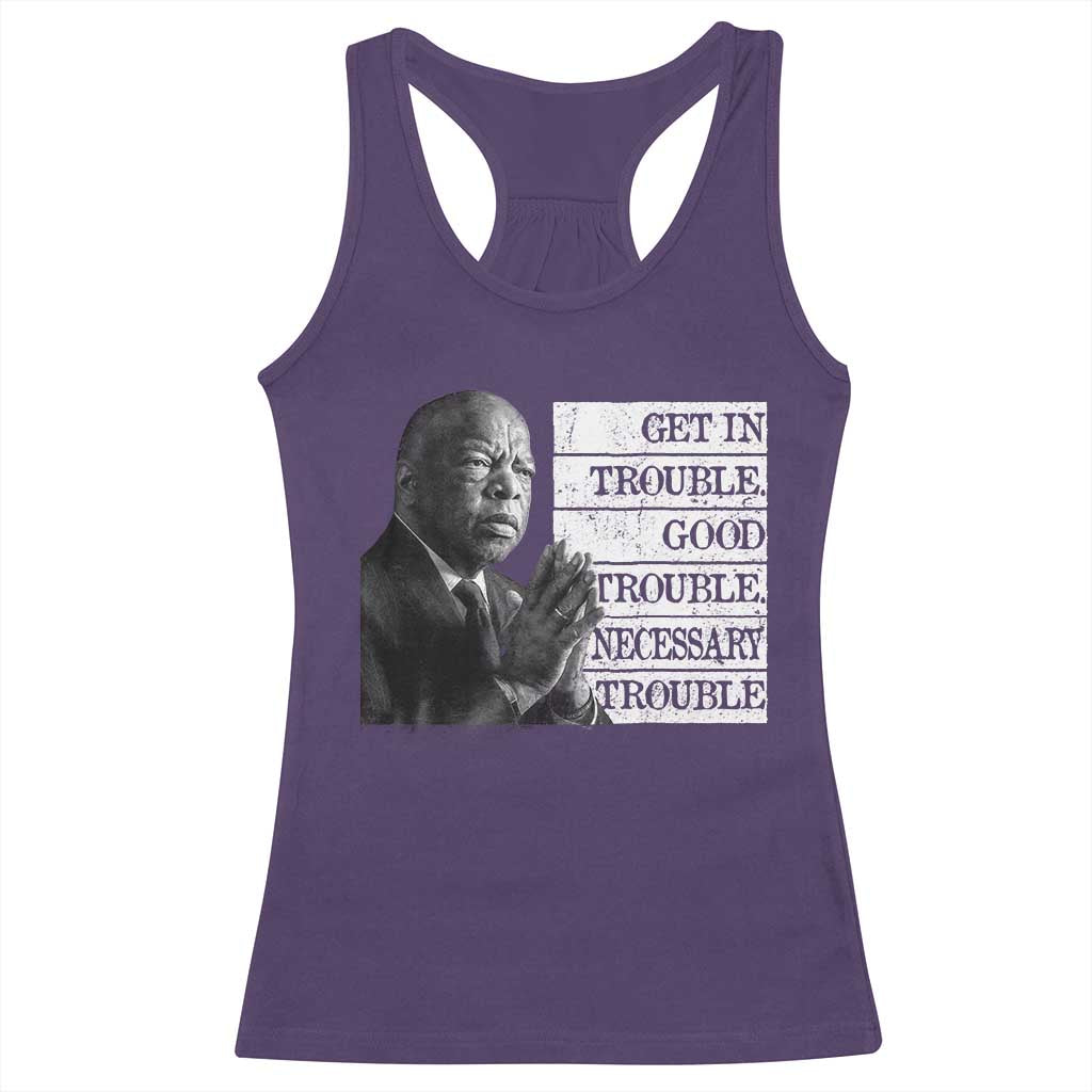 John Lewis Racerback Tank Top Get In Good Necessary Trouble Social Justice TS11 Purple Print Your Wear