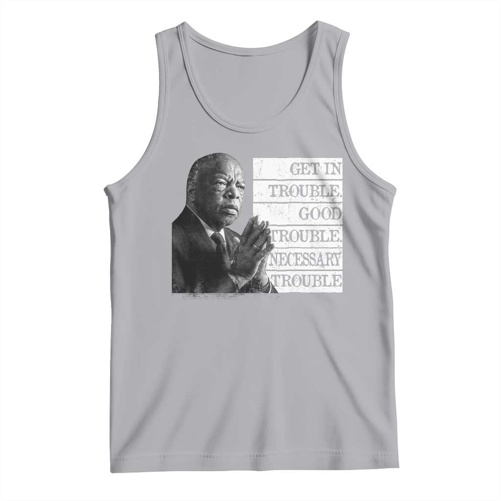 John Lewis Tank Top Get In Good Necessary Trouble Social Justice TS11 Athletic Heather Print Your Wear
