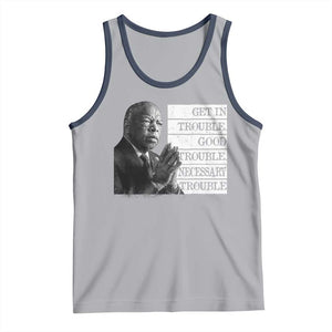 John Lewis Tank Top Get In Good Necessary Trouble Social Justice TS11 Athletic Heather Navy Print Your Wear