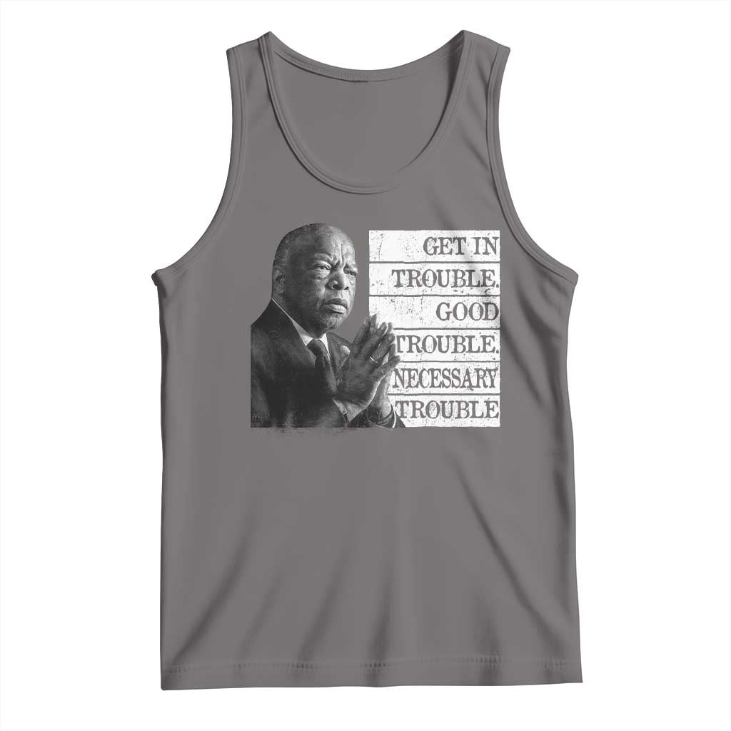 John Lewis Tank Top Get In Good Necessary Trouble Social Justice TS11 Deep Heather Print Your Wear