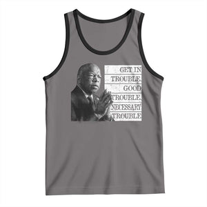 John Lewis Tank Top Get In Good Necessary Trouble Social Justice TS11 Deep Heather Black Print Your Wear