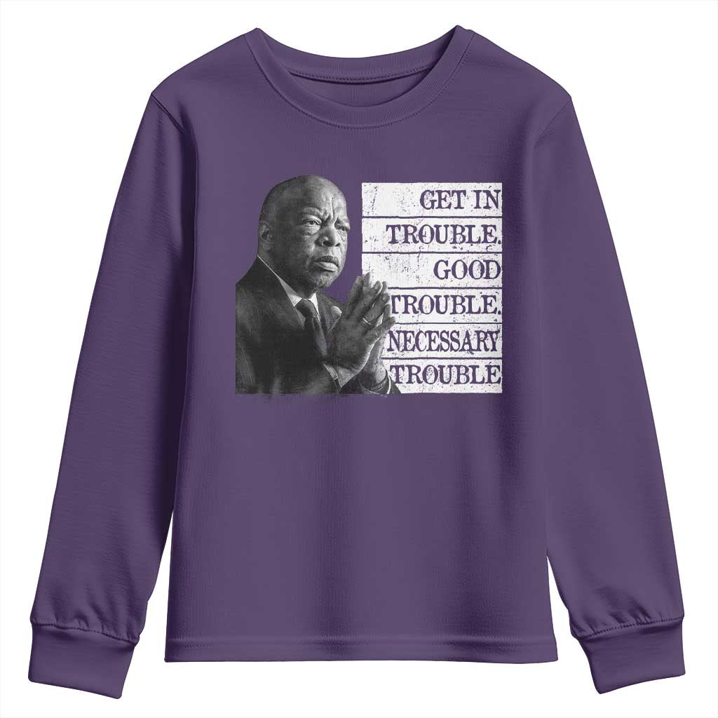 John Lewis Youth Sweatshirt Get In Good Necessary Trouble Social Justice TS11 Purple Print Your Wear