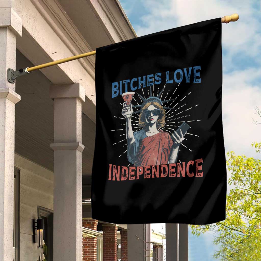Funny Bitches Love Independence 4th Of July Garden Flag Retro Statue Of Liberty TS11 Print Your Wear