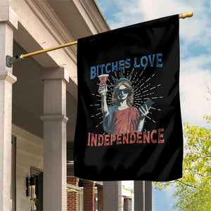 Funny Bitches Love Independence 4th Of July Garden Flag Retro Statue Of Liberty TS11 Print Your Wear