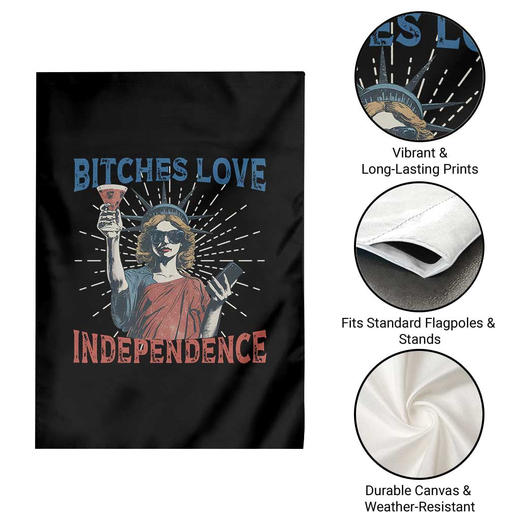 Funny Bitches Love Independence 4th Of July Garden Flag Retro Statue Of Liberty TS11 Print Your Wear
