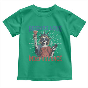Funny Bitches Love Independence 4th Of July Toddler T Shirt Retro Statue Of Liberty TS11 Irish Green Print Your Wear