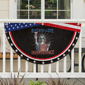Funny Bitches Love Independence 4th Of July Patriotic Fan Flag Retro Statue Of Liberty