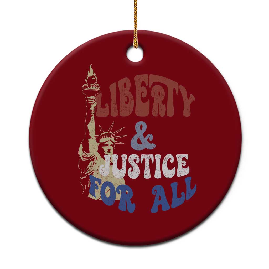 Funny 4th of July Liberty And Justice For All Ceramic Ornament Statue Of Liberty TS11 1pc Red Print Your Wear