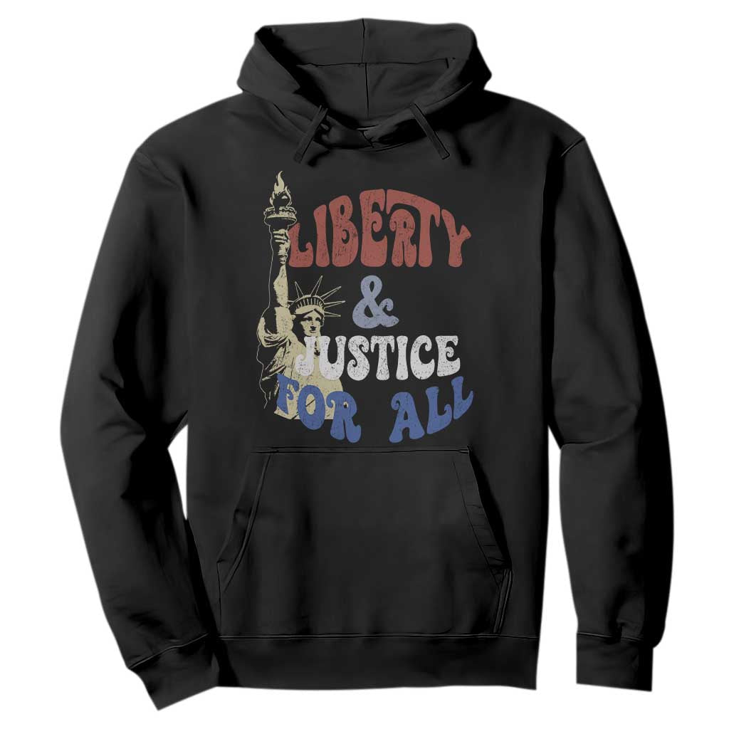 Funny 4th of July Liberty And Justice For All Hoodie Statue Of Liberty TS11 Black Print Your Wear