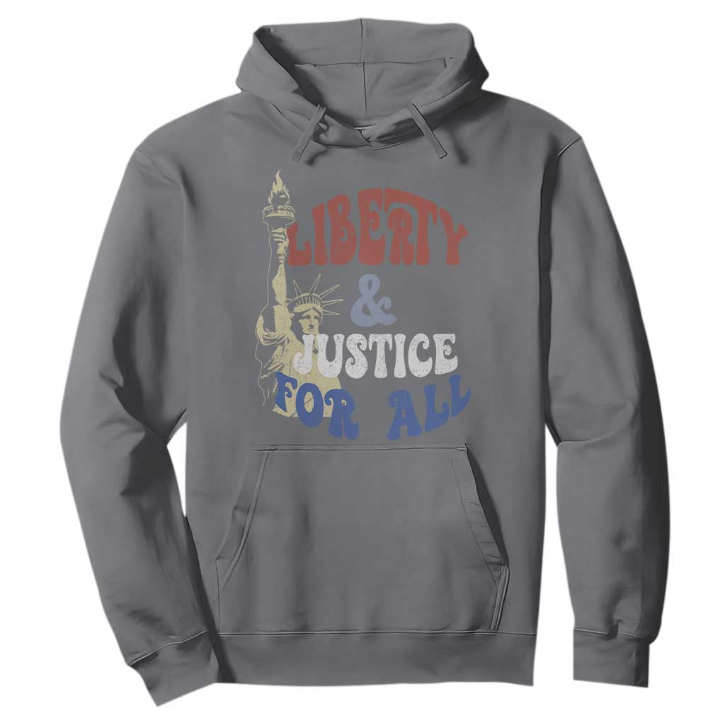 Funny 4th of July Liberty And Justice For All Hoodie Statue Of Liberty TS11 Charcoal Print Your Wear