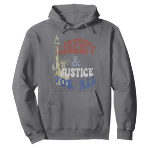 Funny 4th of July Liberty And Justice For All Hoodie Statue Of Liberty TS11 Charcoal Print Your Wear