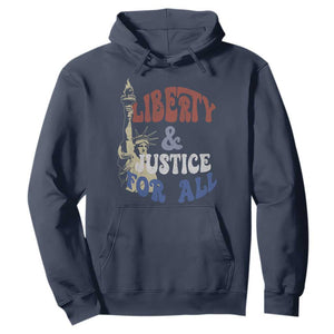 Funny 4th of July Liberty And Justice For All Hoodie Statue Of Liberty TS11 Navy Print Your Wear