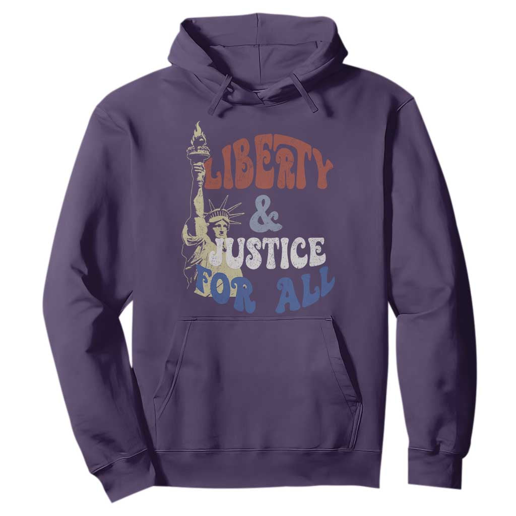Funny 4th of July Liberty And Justice For All Hoodie Statue Of Liberty TS11 Purple Print Your Wear