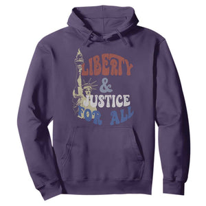 Funny 4th of July Liberty And Justice For All Hoodie Statue Of Liberty TS11 Purple Print Your Wear