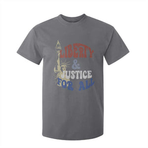 Funny 4th of July Liberty And Justice For All T Shirt For Kid Statue Of Liberty TS11 Charcoal Print Your Wear