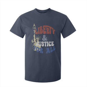 Funny 4th of July Liberty And Justice For All T Shirt For Kid Statue Of Liberty TS11 Navy Print Your Wear
