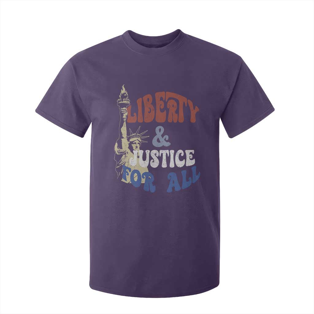 Funny 4th of July Liberty And Justice For All T Shirt For Kid Statue Of Liberty TS11 Purple Print Your Wear