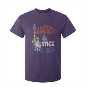 Funny 4th of July Liberty And Justice For All T Shirt For Kid Statue Of Liberty TS11 Purple Print Your Wear