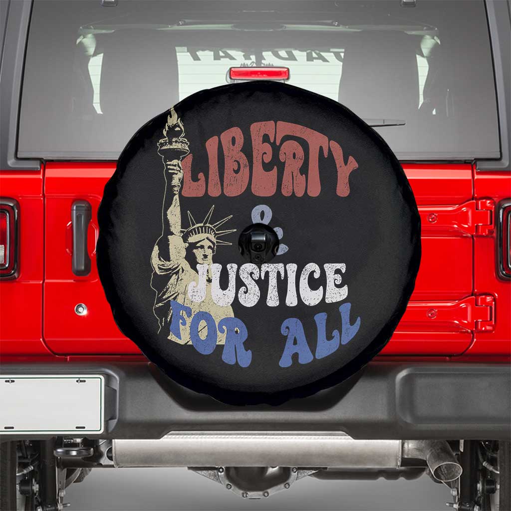 Funny 4th of July Liberty And Justice For All Spare Tire Cover Statue Of Liberty TS11 Black Print Your Wear