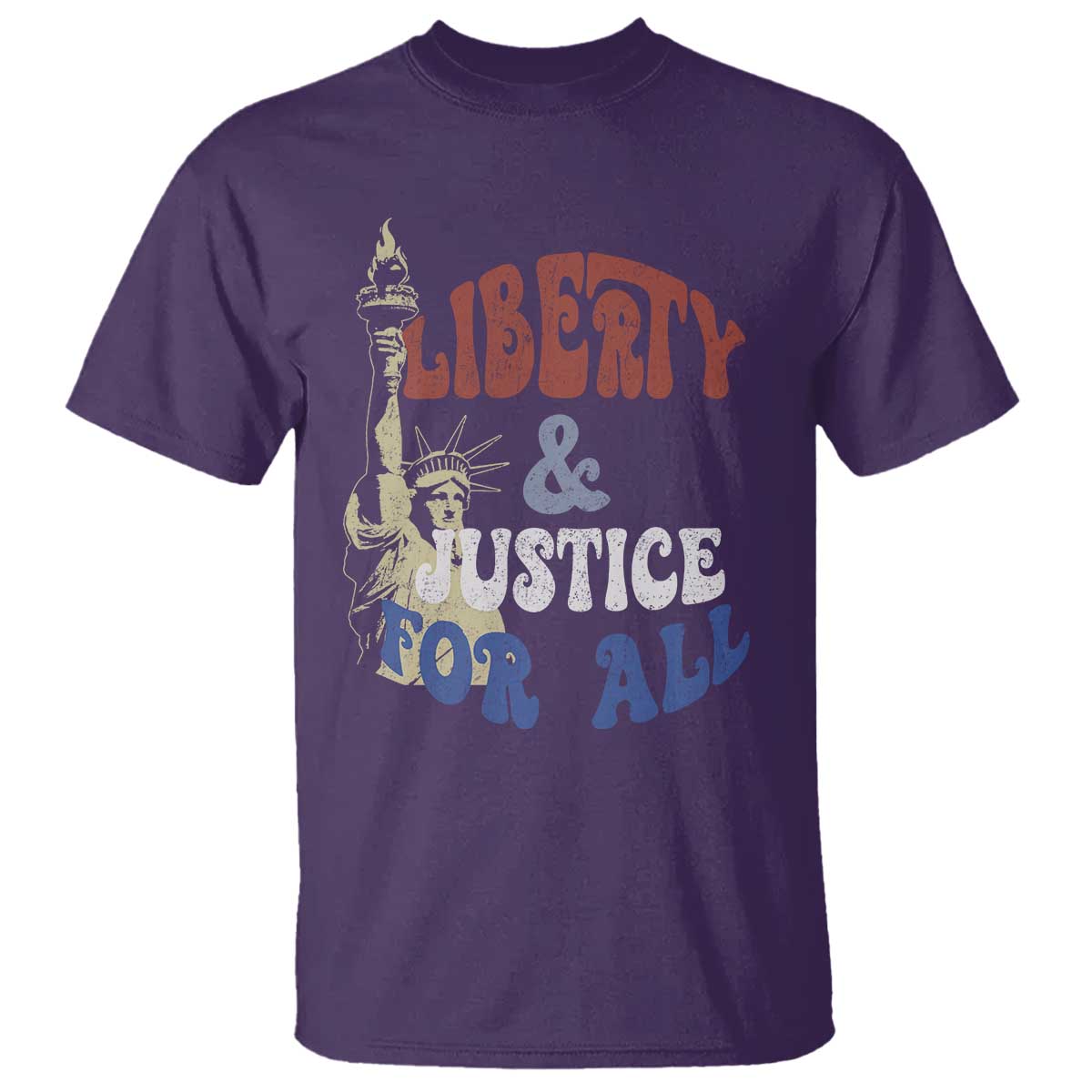 Funny 4th of July Liberty And Justice For All T Shirt Statue Of Liberty TS11 Purple Print Your Wear