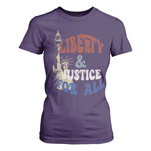 Funny 4th of July Liberty And Justice For All T Shirt For Women Statue Of Liberty TS11 Purple Print Your Wear
