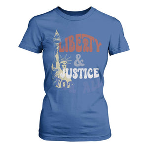 Funny 4th of July Liberty And Justice For All T Shirt For Women Statue Of Liberty TS11 Royal Blue Print Your Wear