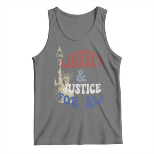 Funny 4th of July Liberty And Justice For All Tank Top Statue Of Liberty TS11 Black Heather Print Your Wear