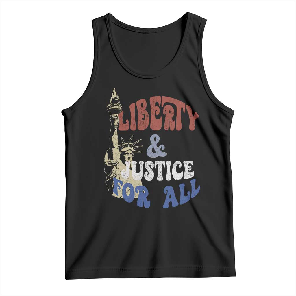 Funny 4th of July Liberty And Justice For All Tank Top Statue Of Liberty TS11 Black Print Your Wear
