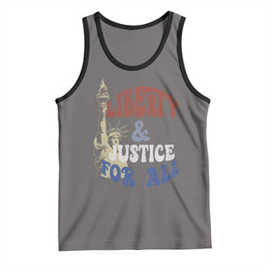 Funny 4th of July Liberty And Justice For All Tank Top Statue Of Liberty TS11 Deep Heather Black Print Your Wear