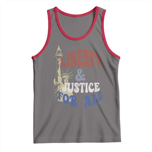 Funny 4th of July Liberty And Justice For All Tank Top Statue Of Liberty TS11 Deep Heather Red Print Your Wear