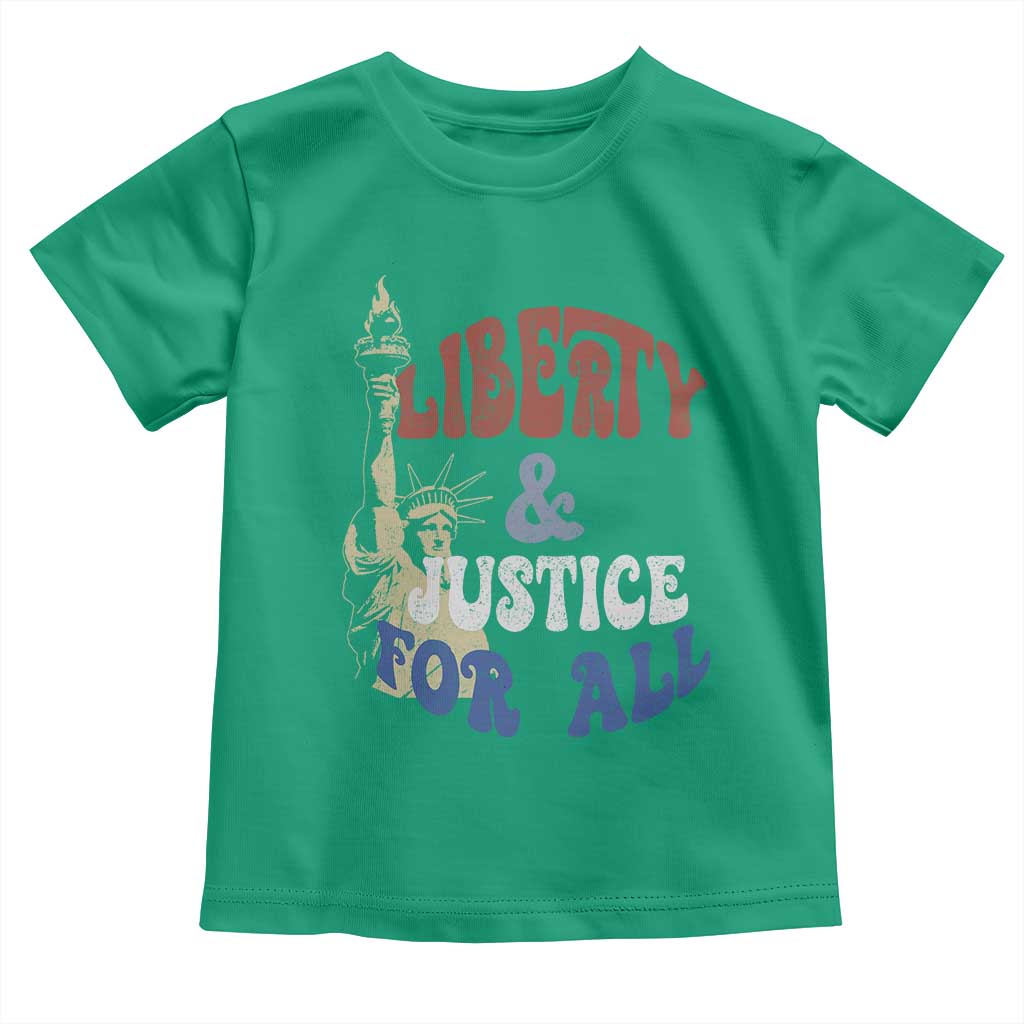 Funny 4th of July Liberty And Justice For All Toddler T Shirt Statue Of Liberty TS11 Irish Green Print Your Wear