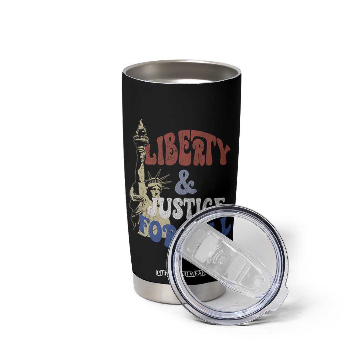 Funny 4th of July Liberty And Justice For All Tumbler Cup Statue Of Liberty TS11 Print Your Wear