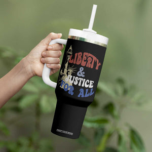 Funny 4th of July Liberty And Justice For All Tumbler With Handle Statue Of Liberty TS11 Print Your Wear