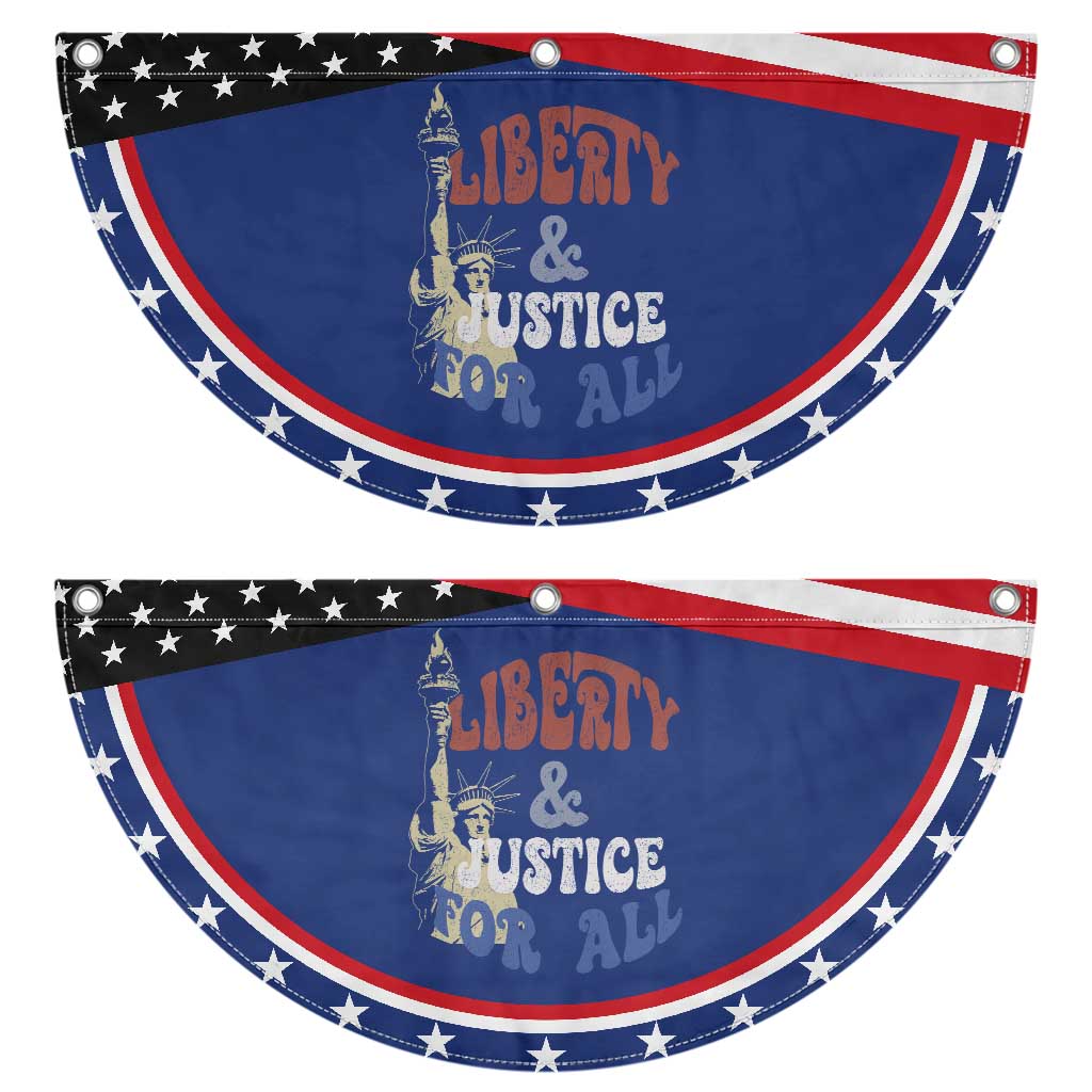 Funny 4th of July Liberty And Justice For All Patriotic Fan Flag Statue Of Liberty
