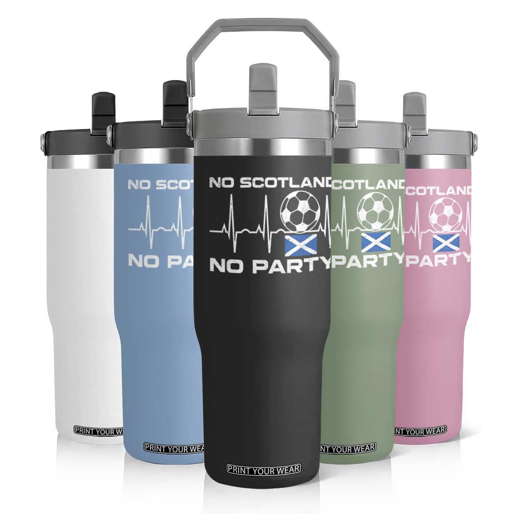 No Scotland No Party Flip Straw Tumbler Scotland Football Proud Scottish Fan