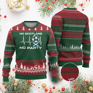 No Scotland No Party Ugly Christmas Sweater Scotland Football Proud Scottish Fan