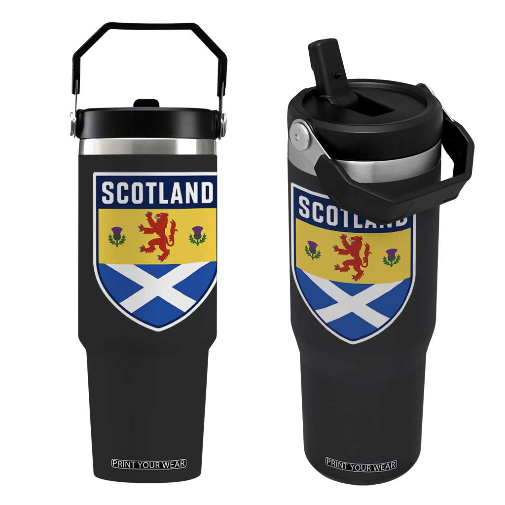 Scottish Rampant Lion Scotland Coat of Arms National Pride Flip Straw Tumbler TS11 One Size: 30 oz Black Print Your Wear
